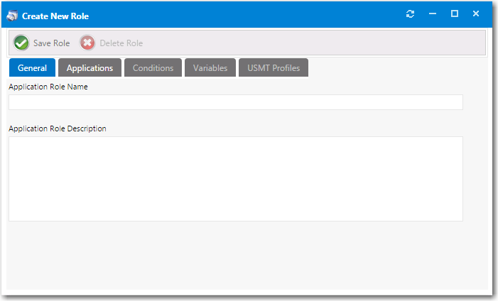 Create New Role Dialog Box / General Tab