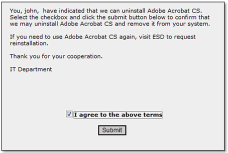 Uninstall Confirmation Message