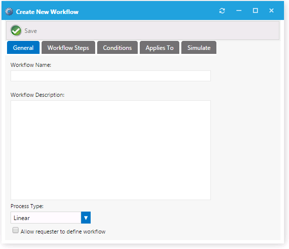 General Tab of Workflow Properties Dialog Box