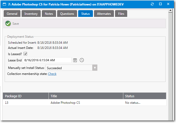 Request Details View / Status Tab